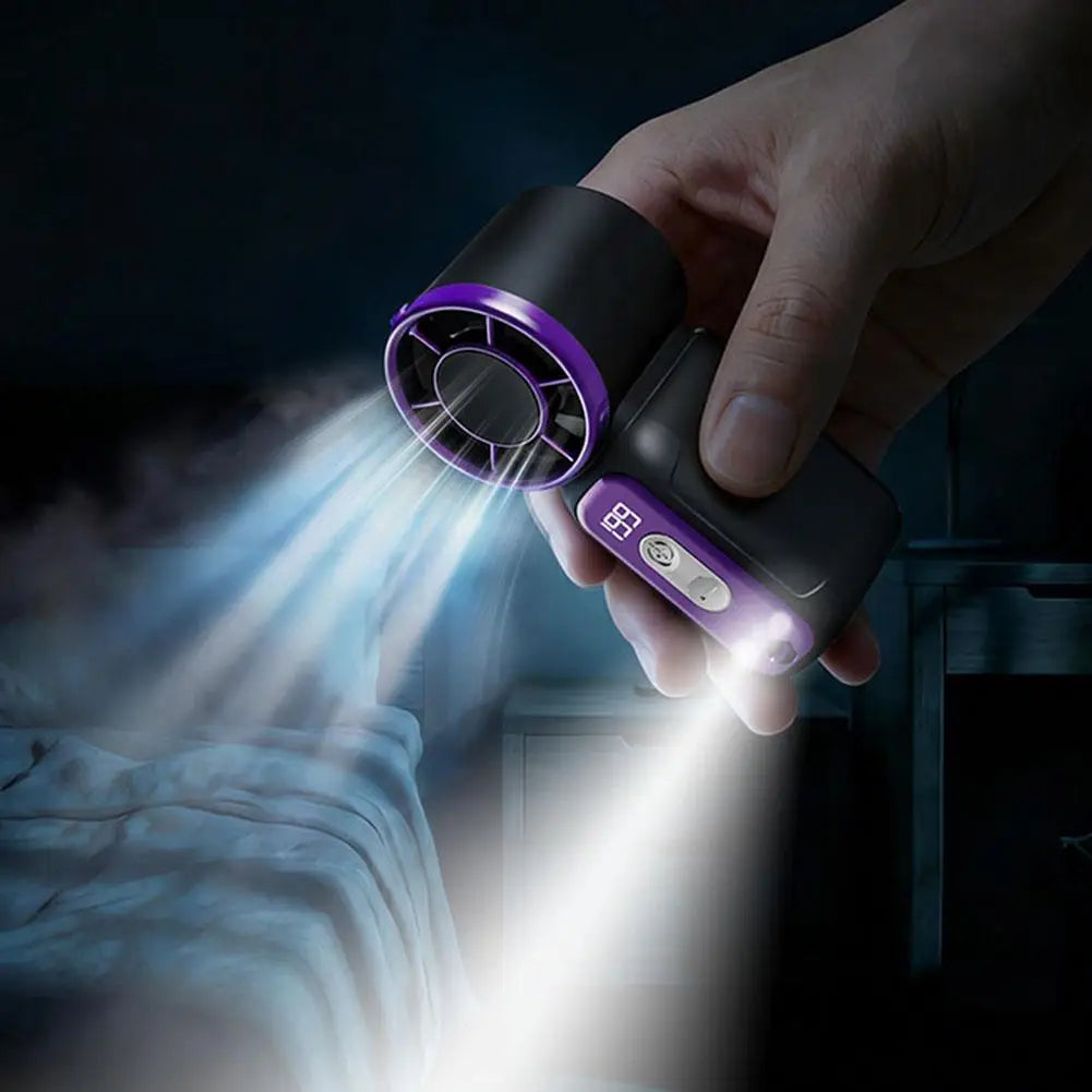 Portable Mini Cooling Fan – USB Rechargeable, 5-Speed with LED Display