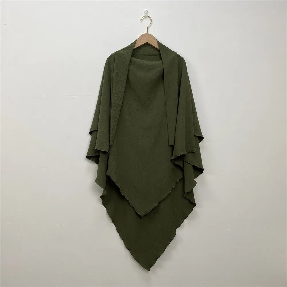 2-Layer Khimar Hijab – Elegant & Full Coverage