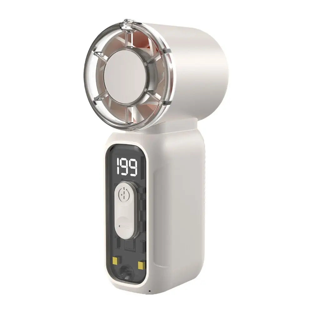 Portable Mini Cooling Fan – USB Rechargeable, 5-Speed with LED Display