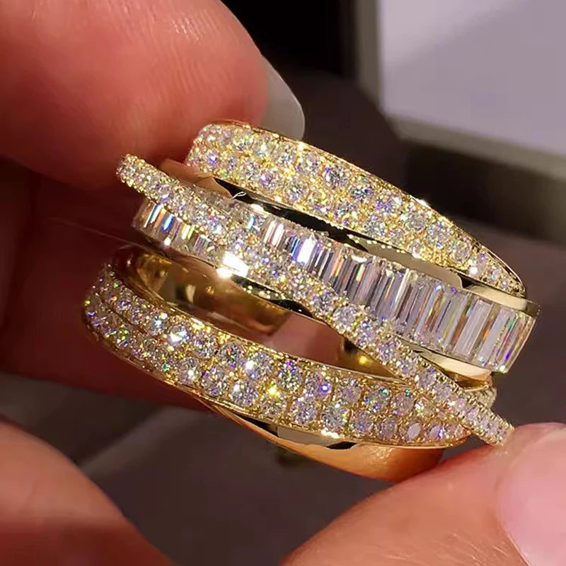 Luxury Zircon Gold Ring