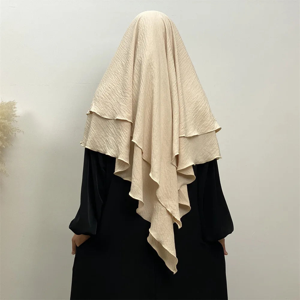 2-Layer Khimar Hijab – Elegant & Full Coverage