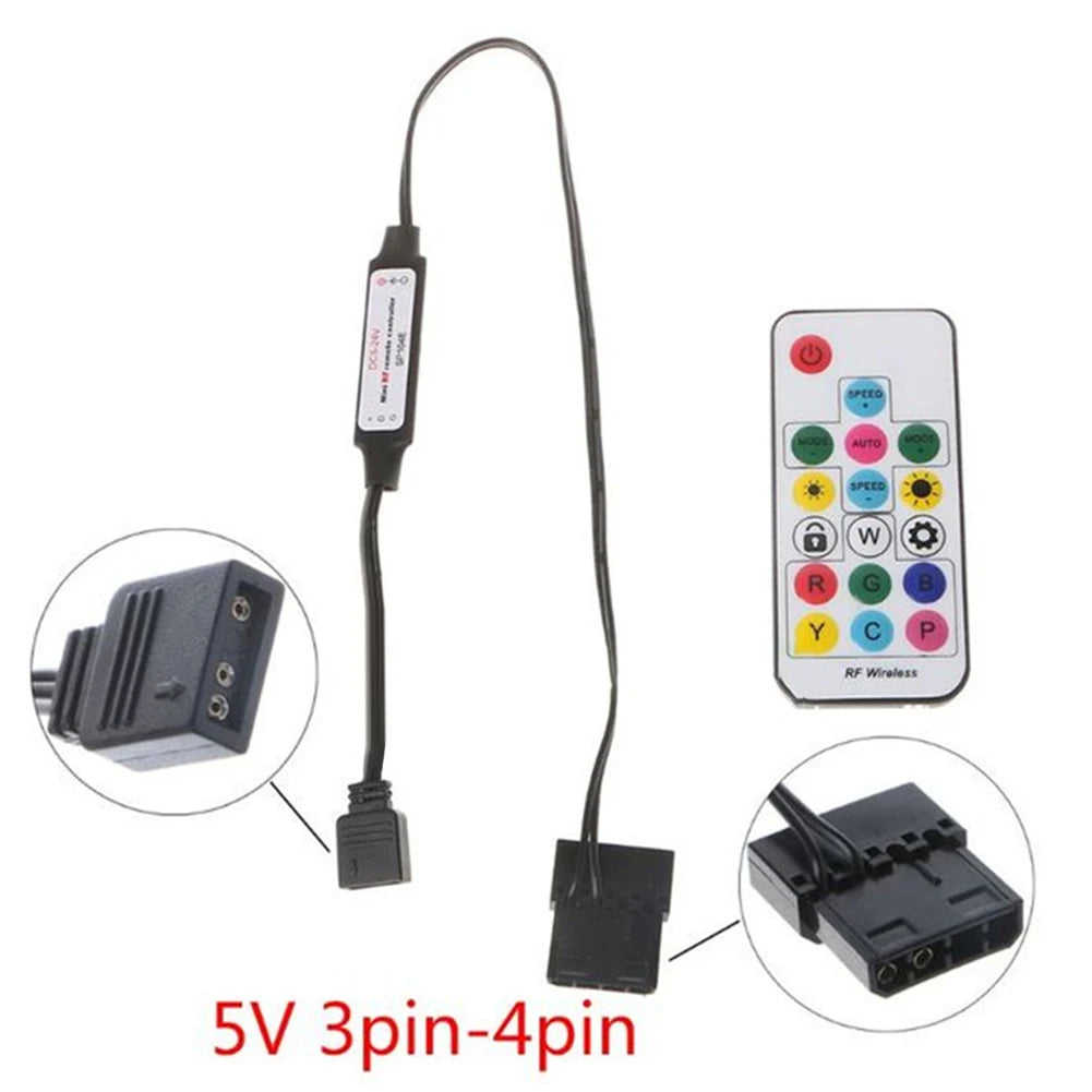 RGB LED Strip Wireless Controller – 5V Remote (PC Case Compatible)