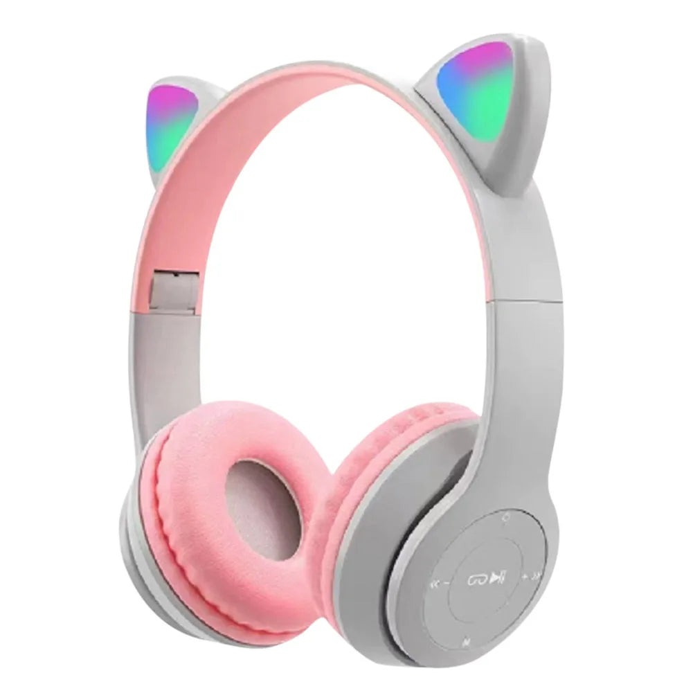 Cat Ear Wireless Gaming Headphones – RGB Glow Bluetooth Headset