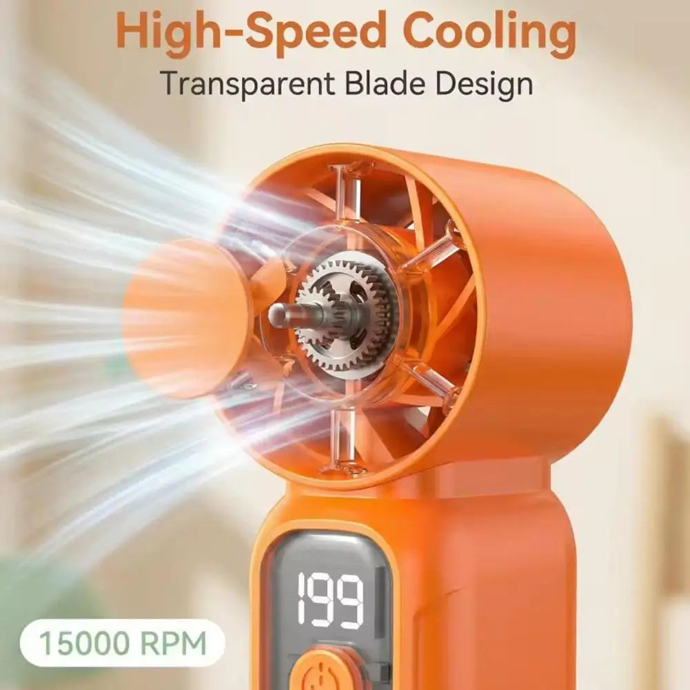 Portable Mini Cooling Fan – USB Rechargeable, 5-Speed with LED Display