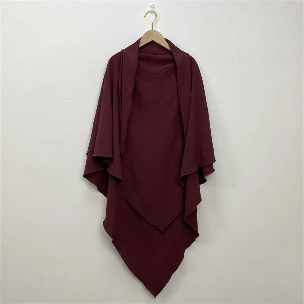 2-Layer Khimar Hijab – Elegant & Full Coverage