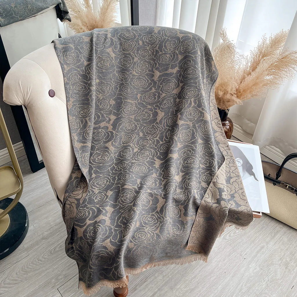 Golden Embroidered Hijab – Elegant & Lightweight