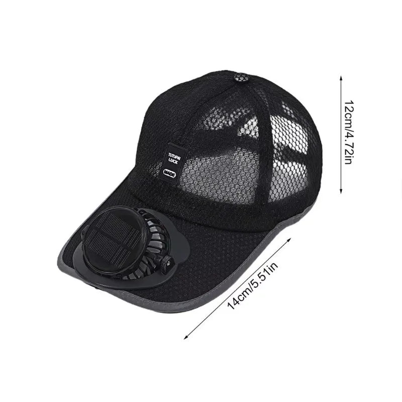 Solar Cooling Fan Cap – Breathable Hat with Built-In Fan for Summer Outdoors