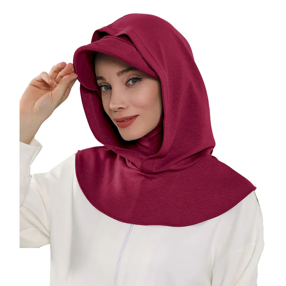 Full Coverage Bonnet Hijab with Visor – Ready to Wear