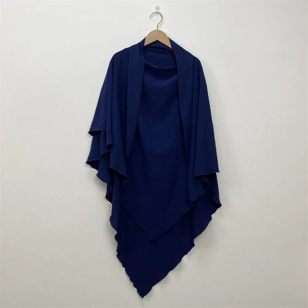 2-Layer Khimar Hijab – Elegant & Full Coverage