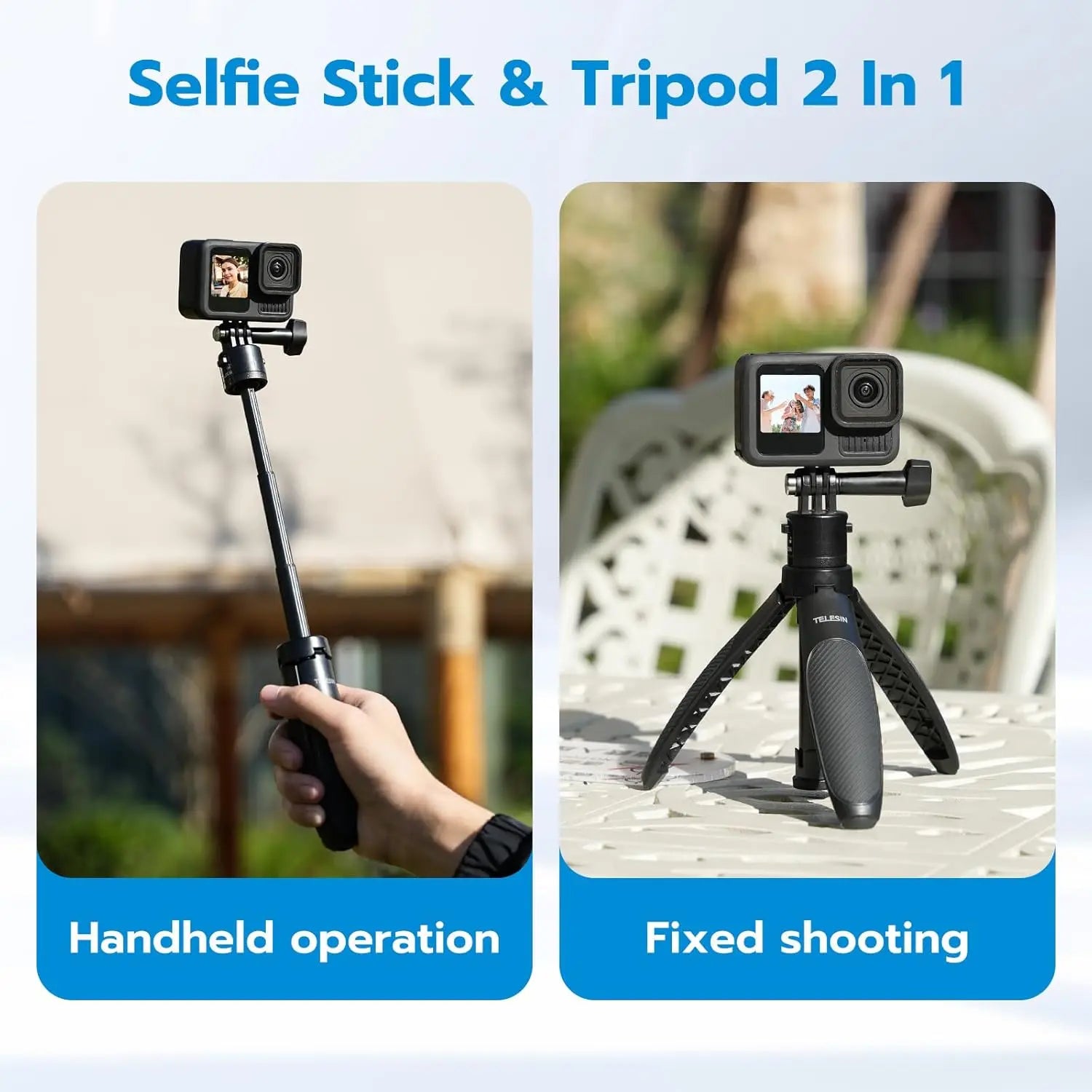TELESIN Action Camera Tripod Stick