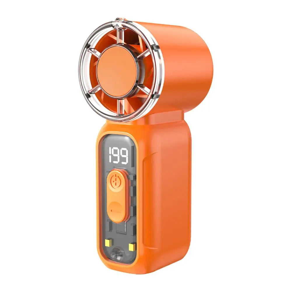 Portable Mini Cooling Fan – USB Rechargeable, 5-Speed with LED Display