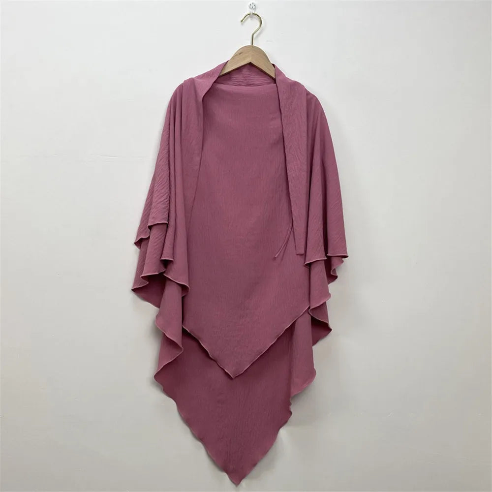 2-Layer Khimar Hijab – Elegant & Full Coverage