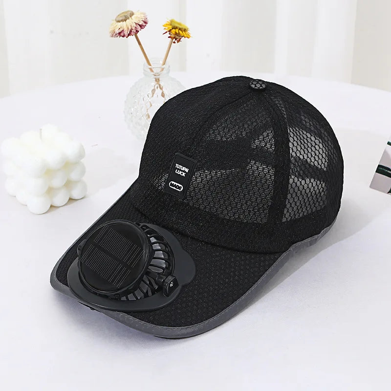 Solar Cooling Fan Cap – Breathable Hat with Built-In Fan for Summer Outdoors