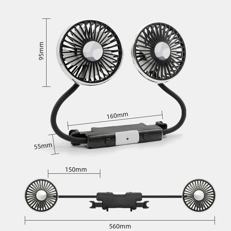 Dual Head Car Cooling Fan