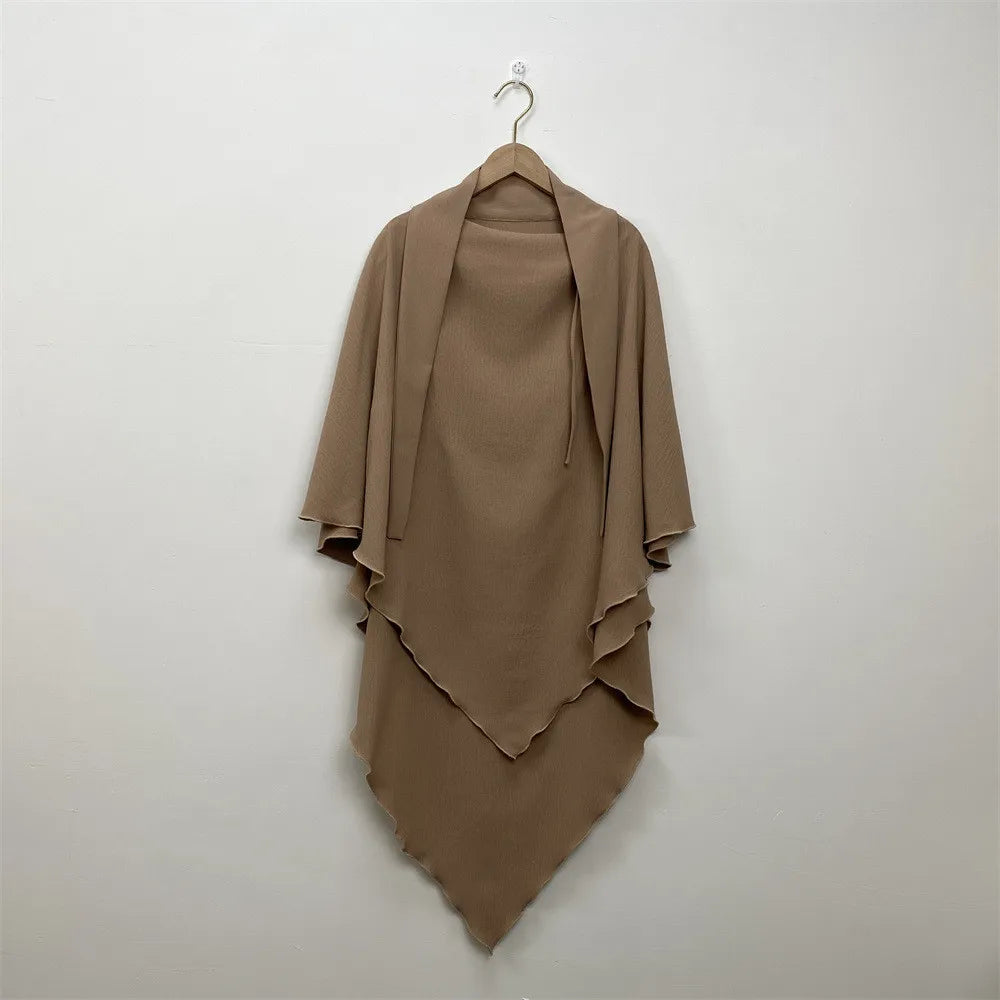 2-Layer Khimar Hijab – Elegant & Full Coverage