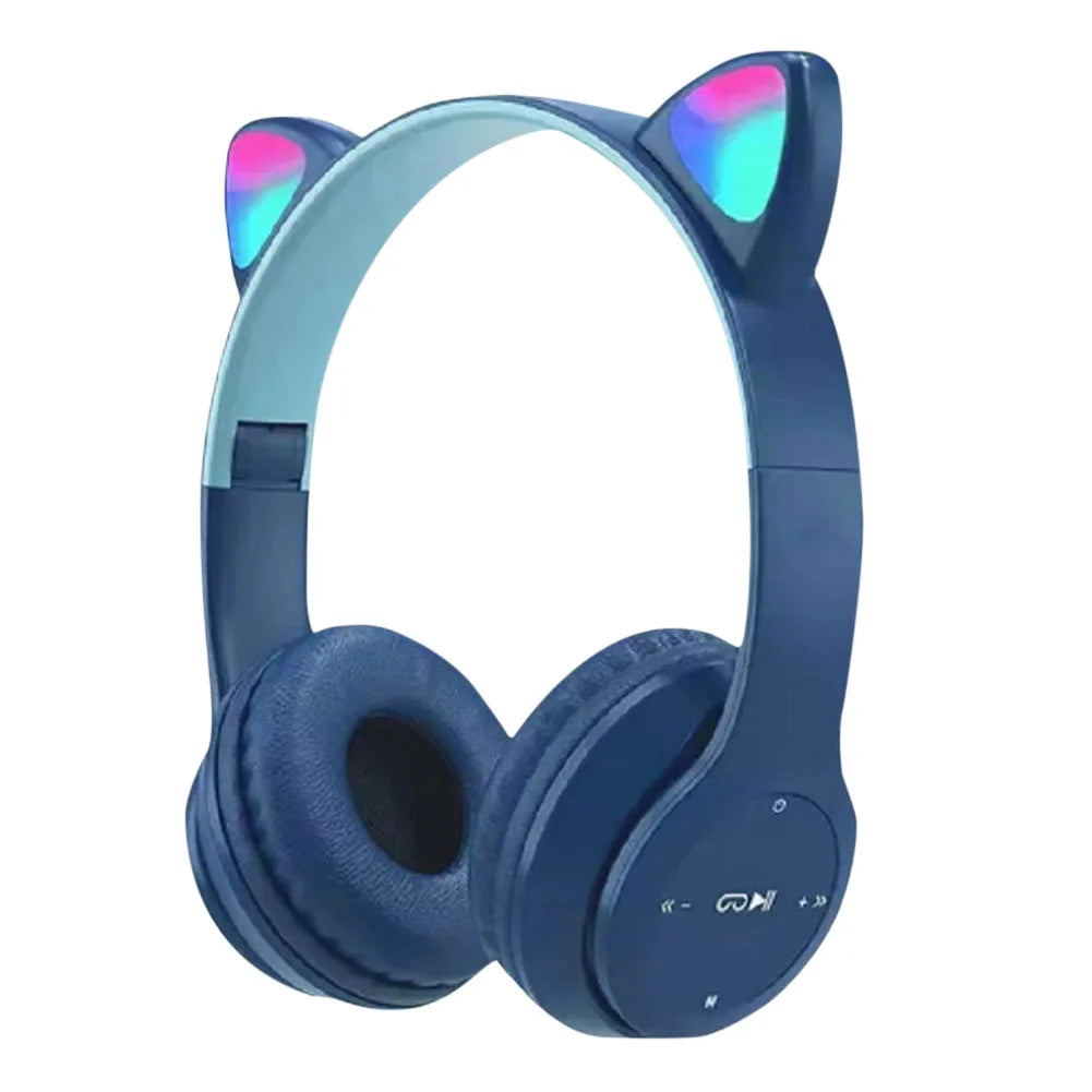 Cat Ear Wireless Gaming Headphones – RGB Glow Bluetooth Headset