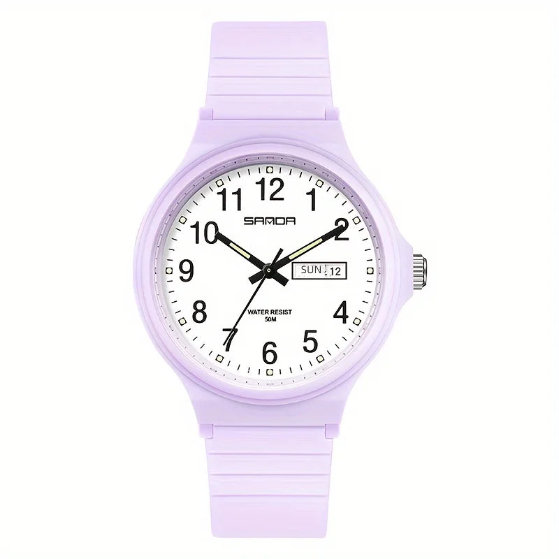 Women’s Minimalist Watch – Casual Sport Style with Day & Date