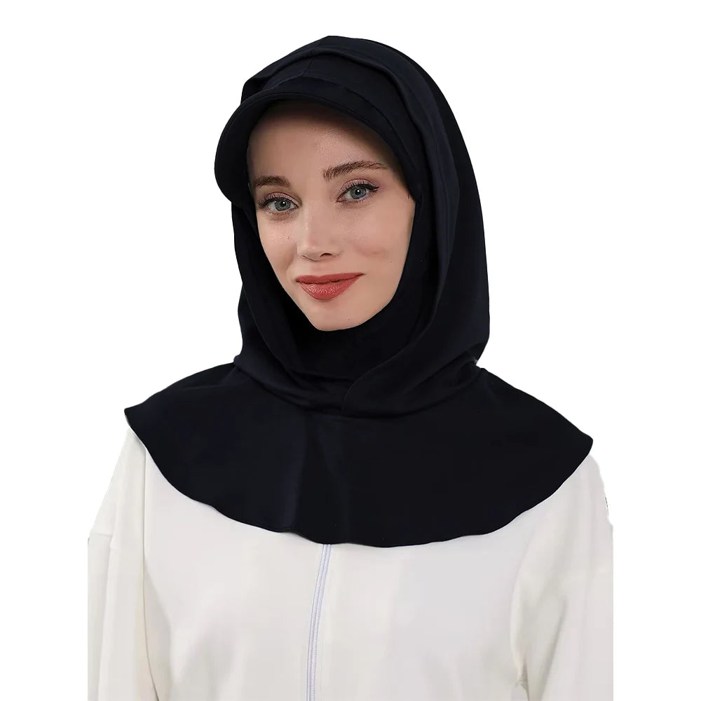 Full Coverage Bonnet Hijab with Visor – Ready to Wear
