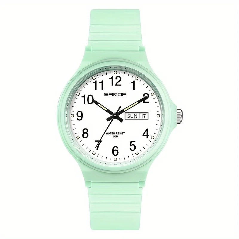Women’s Minimalist Watch – Casual Sport Style with Day & Date