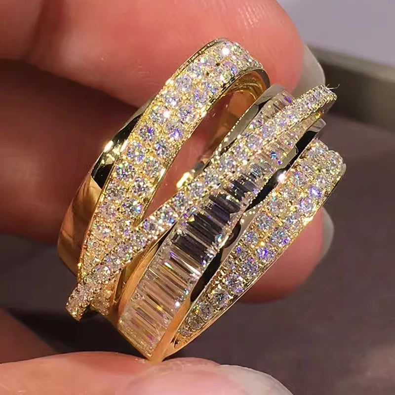 Luxury Zircon Gold Ring