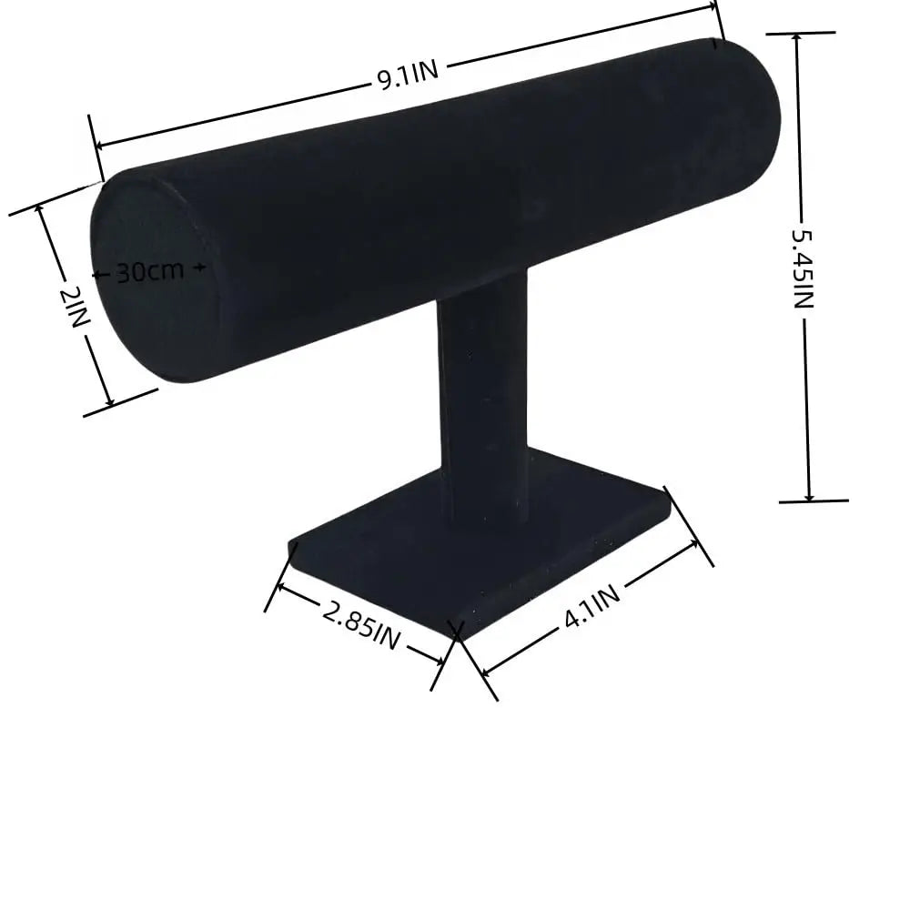 Jewelry Display Stand – T-Bar Bracelet & Watch Holder (Black)