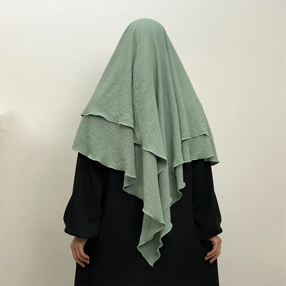 2-Layer Khimar Hijab – Elegant & Full Coverage